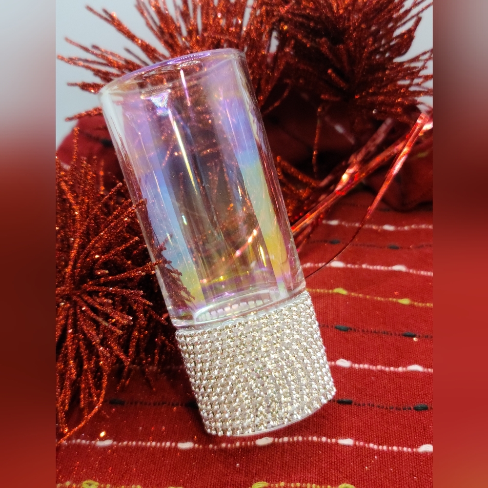 SHOTGLASS shooter or sipping clear holiday glasses set of 4 w rhinestones.